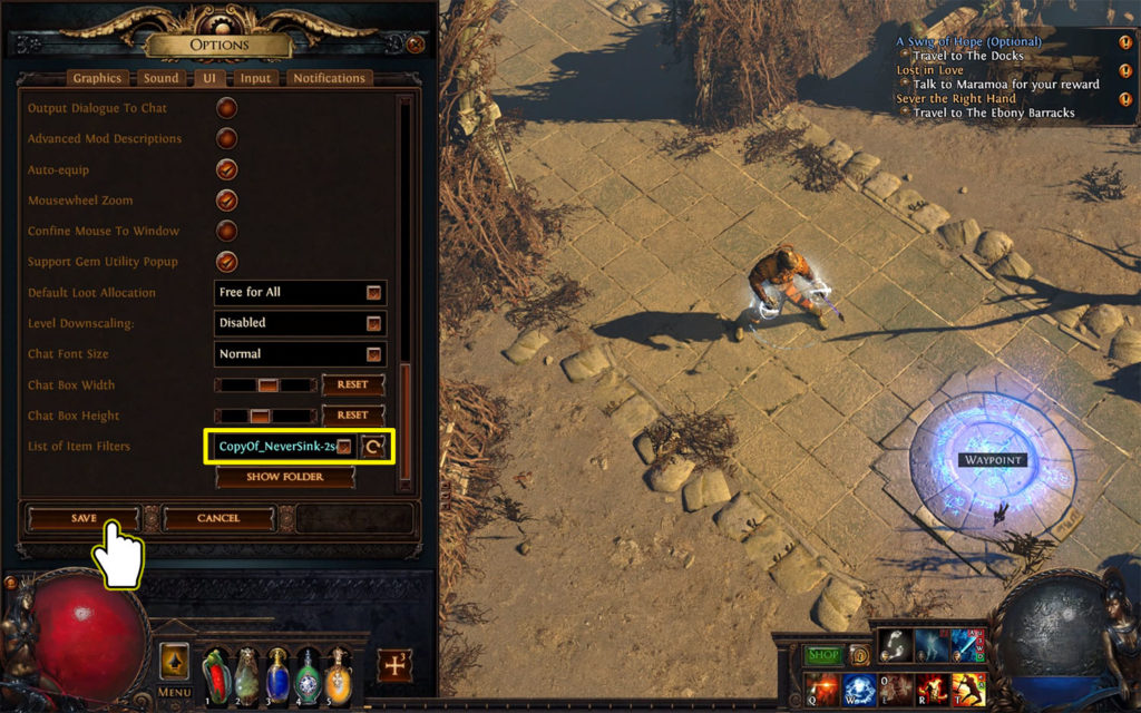 path of exile item filter